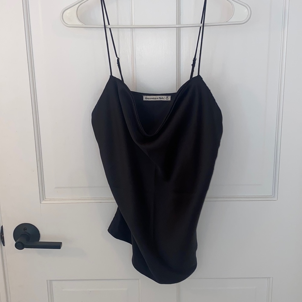Satin Cowl Neck Tank